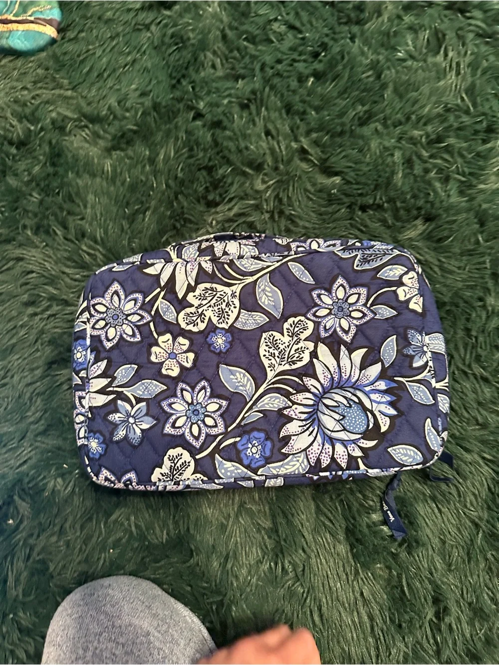 Vera Bradley Falling Flowers Deluxe Travel Organizer Cosmetic Case